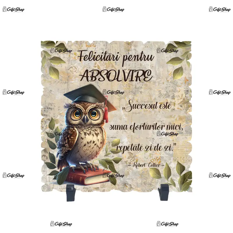 Felicitari pentru absolvire, placheta cu mesaj, model b